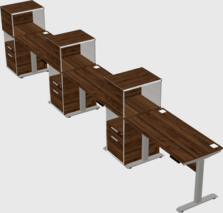 Height-adjustable desk - grade 3 w/cabinet