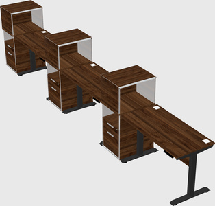 Height-adjustable desk - grade 3 w/cabinet