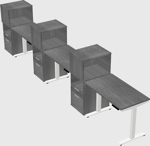 Height-adjustable desk - grade 3 w/cabinet