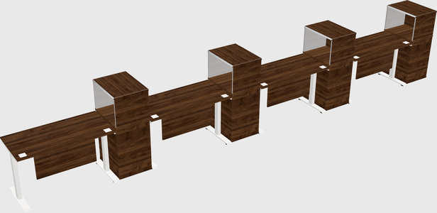 Height-adjustable desk - grade 3 w/cabinet