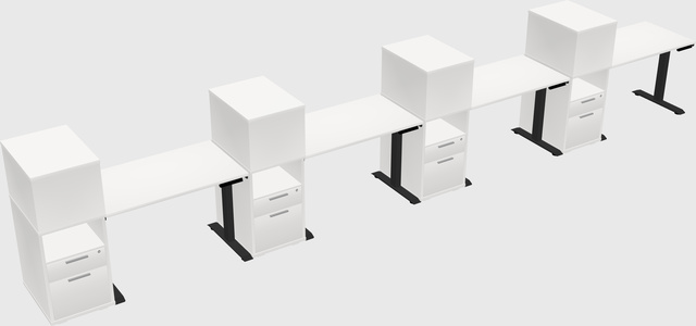 Height-adjustable desk - grade 3 w/cabinet