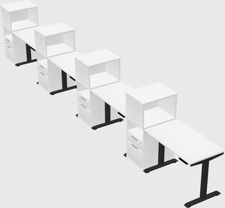 Height-adjustable desk - grade 3 w/cabinet