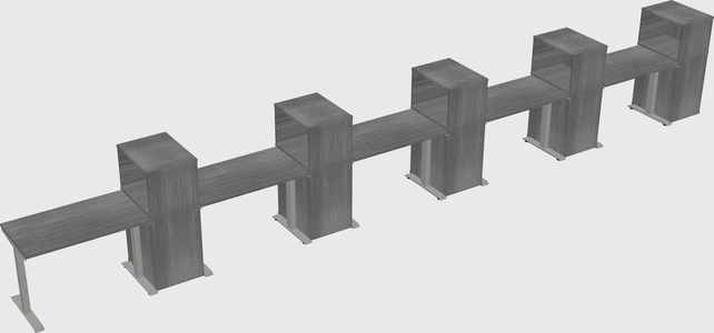 Height-adjustable desk - grade 3 w/cabinet