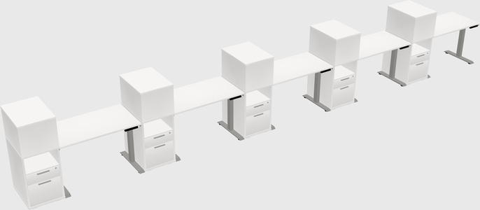 Height-adjustable desk - grade 3 w/cabinet