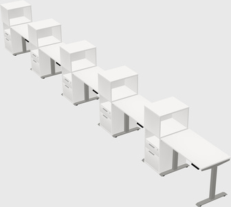 Height-adjustable desk - grade 3 w/cabinet