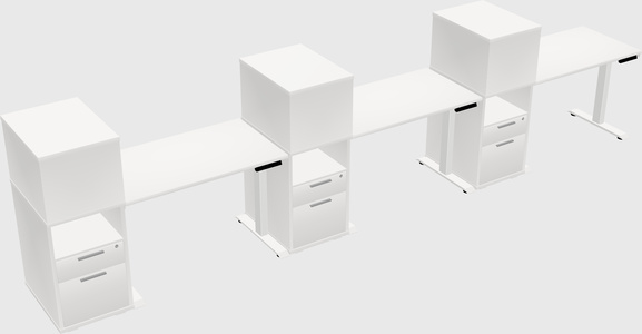 Height-adjustable desk - grade 3 w/cabinet