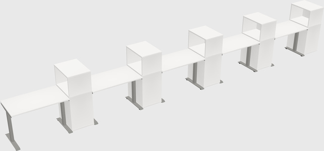 Height-adjustable desk - grade 3 w/cabinet