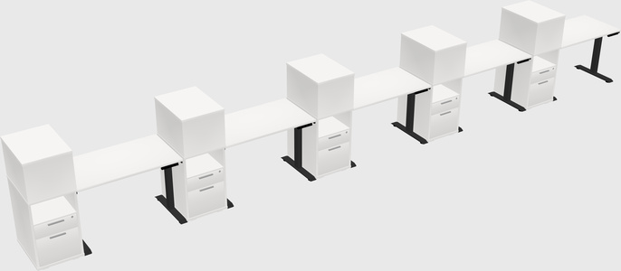 Height-adjustable desk - grade 3 w/cabinet