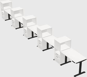 Height-adjustable desk - grade 3 w/cabinet