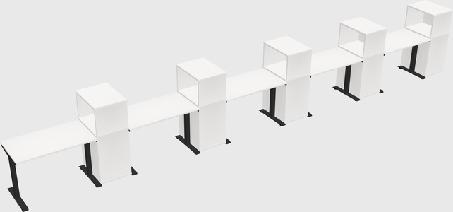 Height-adjustable desk - grade 3 w/cabinet