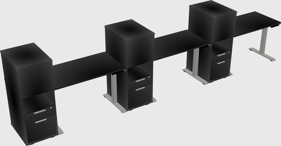 Height-adjustable desk - grade 3 w/cabinet