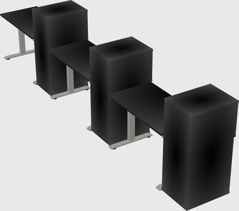 Height-adjustable desk - grade 3 w/cabinet