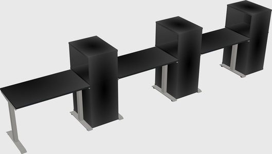 Height-adjustable desk - grade 3 w/cabinet