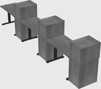 Height-adjustable desk - grade 3 w/cabinet