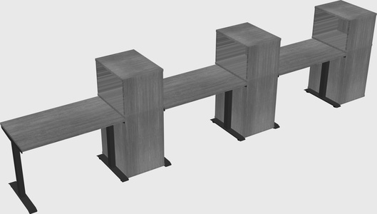 Height-adjustable desk - grade 3 w/cabinet