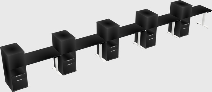 Height-adjustable desk - grade 3 w/cabinet
