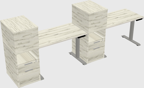 Height-adjustable desk - grade 3 w/cabinet