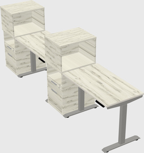Height-adjustable desk - grade 3 w/cabinet