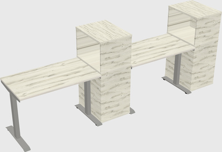 Height-adjustable desk - grade 3 w/cabinet