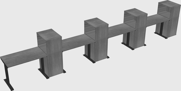 Height-adjustable desk - grade 3 w/cabinet