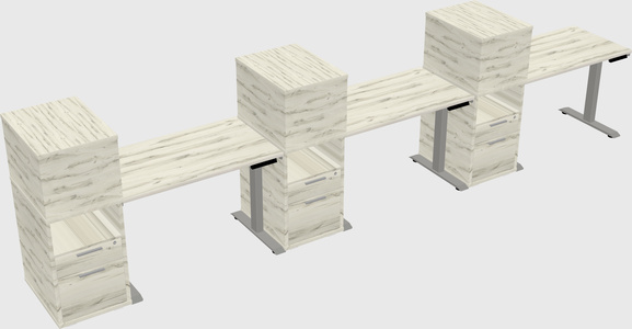 Height-adjustable desk - grade 3 w/cabinet