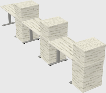 Height-adjustable desk - grade 3 w/cabinet