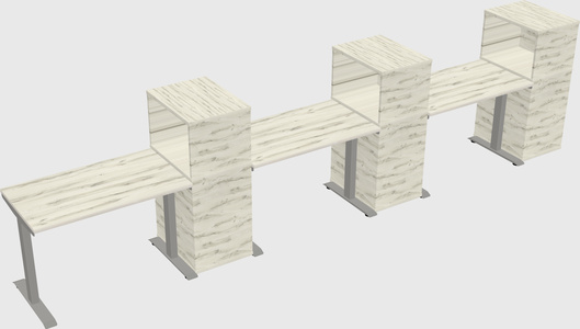 Height-adjustable desk - grade 3 w/cabinet