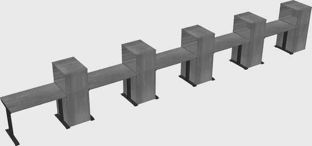 Height-adjustable desk - grade 3 w/cabinet