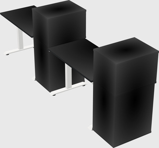 Height-adjustable desk - grade 3 w/cabinet