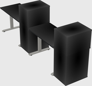 Height-adjustable desk - grade 3 w/cabinet