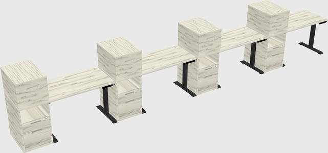 Height-adjustable desk - grade 3 w/cabinet