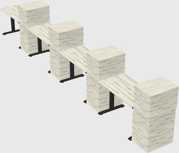 Height-adjustable desk - grade 3 w/cabinet