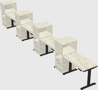 Height-adjustable desk - grade 3 w/cabinet