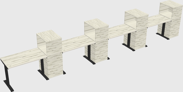 Height-adjustable desk - grade 3 w/cabinet
