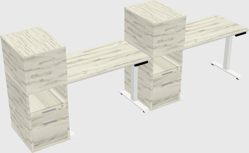Height-adjustable desk - grade 3 w/cabinet