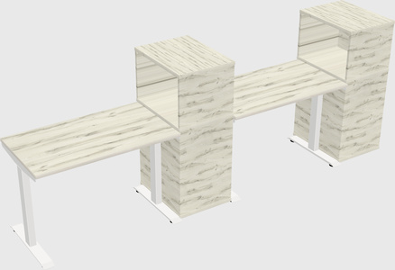 Height-adjustable desk - grade 3 w/cabinet