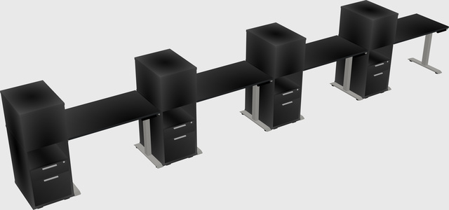 Height-adjustable desk - grade 3 w/cabinet