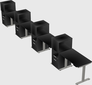 Height-adjustable desk - grade 3 w/cabinet