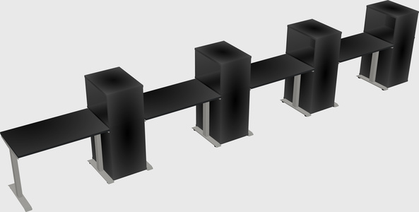 Height-adjustable desk - grade 3 w/cabinet