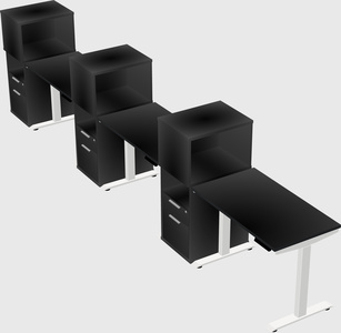 Height-adjustable desk - grade 3 w/cabinet