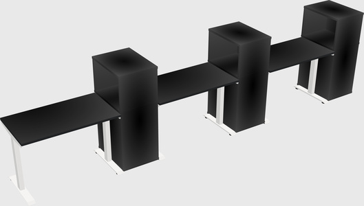 Height-adjustable desk - grade 3 w/cabinet