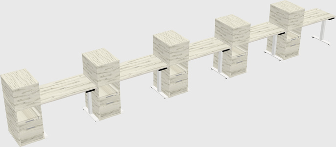Height-adjustable desk - grade 3 w/cabinet