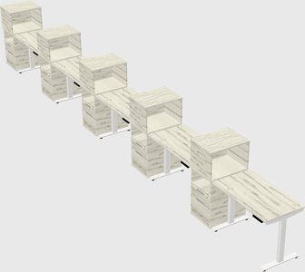 Height-adjustable desk - grade 3 w/cabinet
