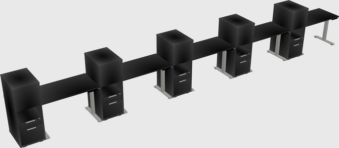 Height-adjustable desk - grade 3 w/cabinet