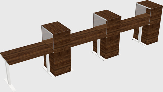 Height-adjustable desk - grade 3 w/cabinet