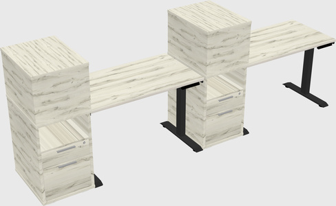 Height-adjustable desk - grade 3 w/cabinet
