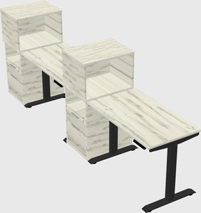 Height-adjustable desk - grade 3 w/cabinet