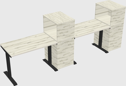 Height-adjustable desk - grade 3 w/cabinet