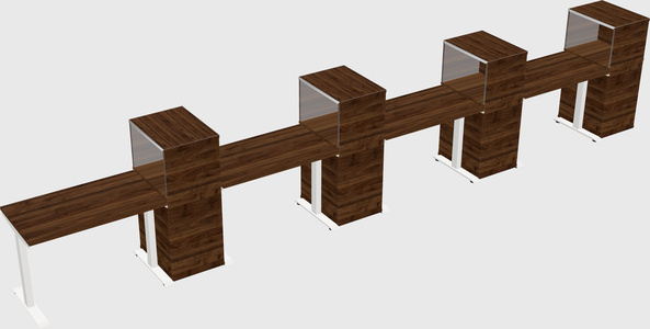 Height-adjustable desk - grade 3 w/cabinet