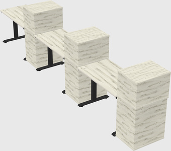 Height-adjustable desk - grade 3 w/cabinet